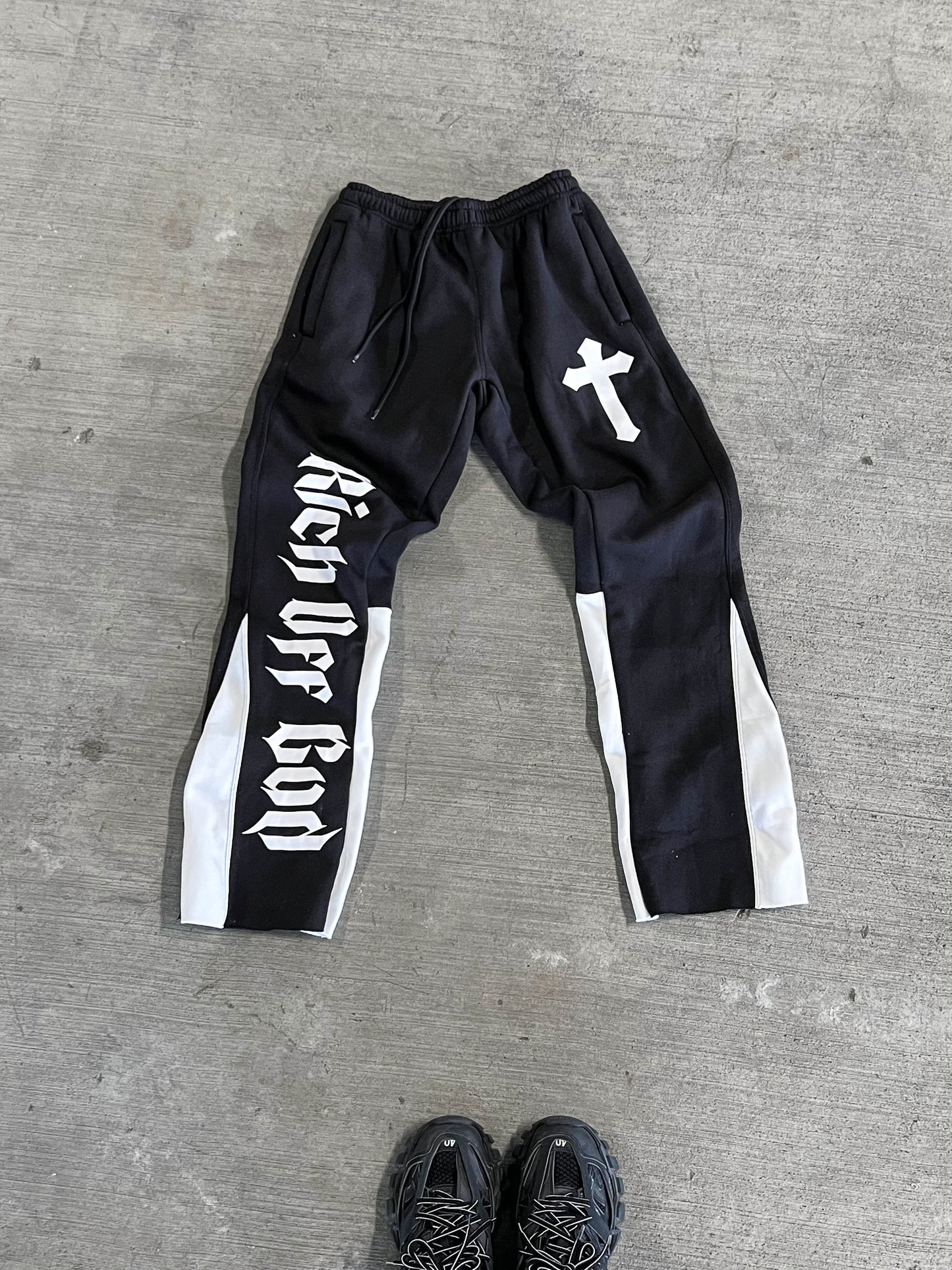 Rich Off God Flare Sweatpants - Midnight