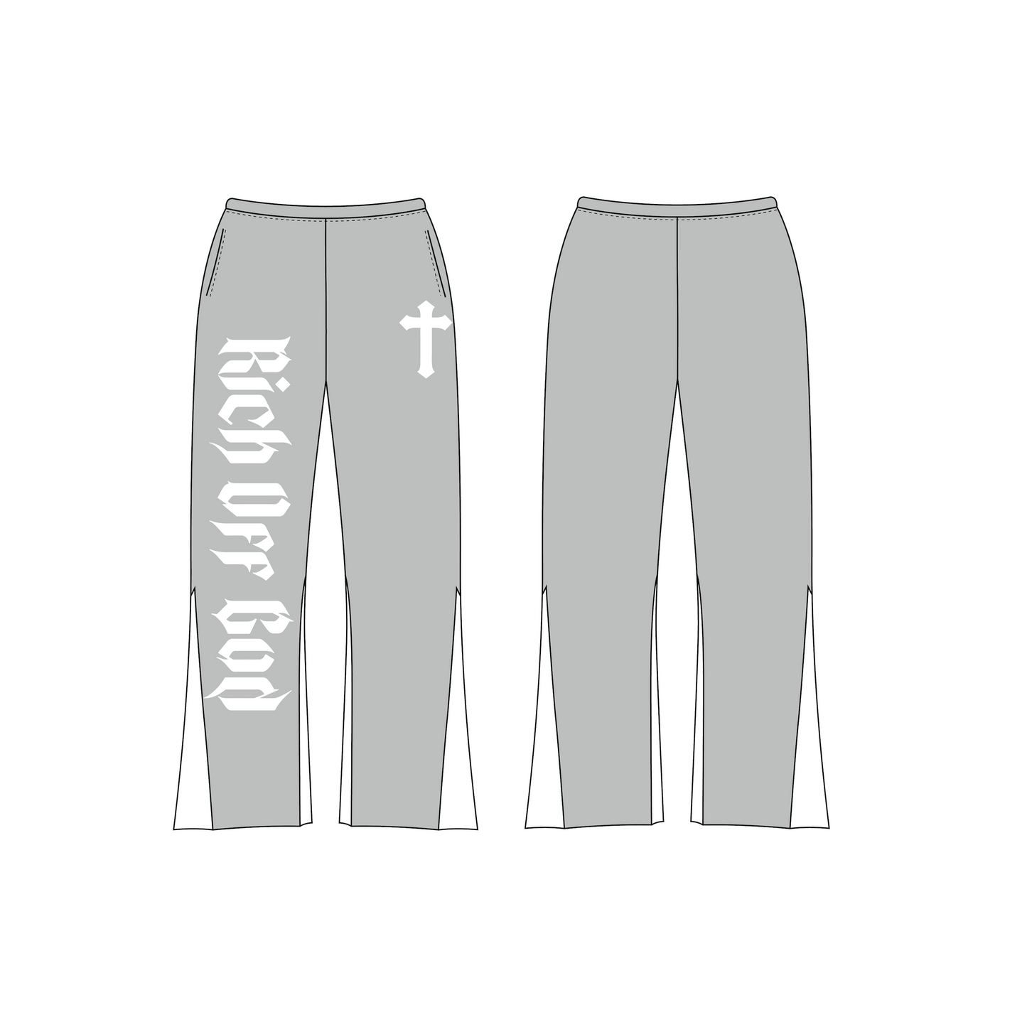 Rich Off God Flare Sweatpants - Smoke