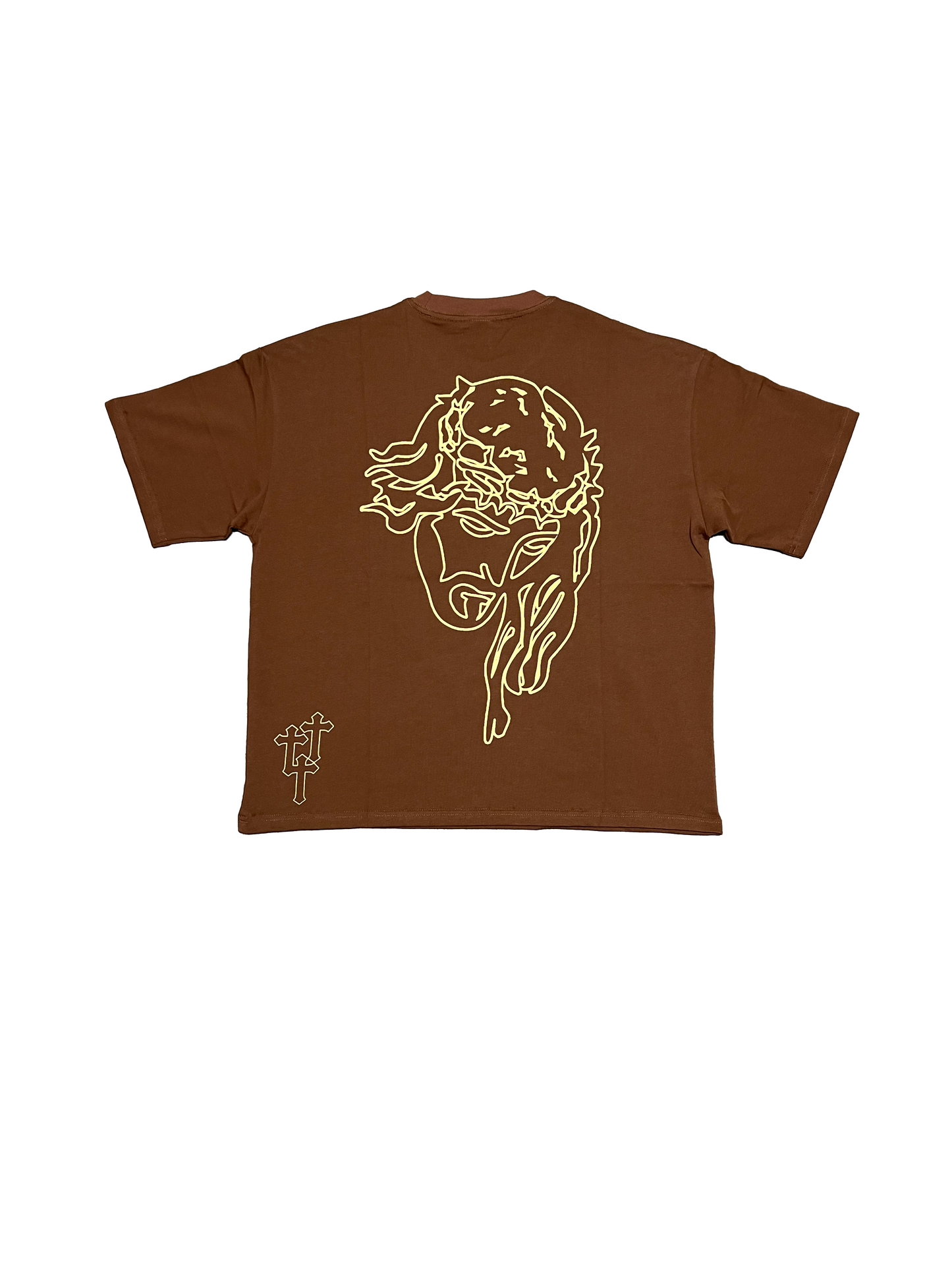 JESUS FACE MOCHA T-SHIRT